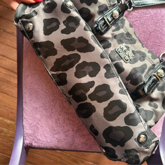 Mia Ocelot Leopard Print Sateen Shoulder Bag Satchel - Picture 9 of 12